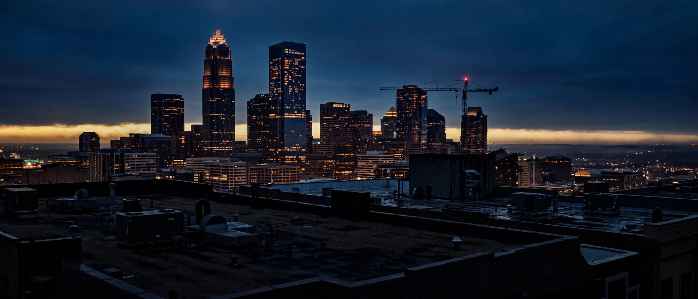 Charlotte skyline at dusk